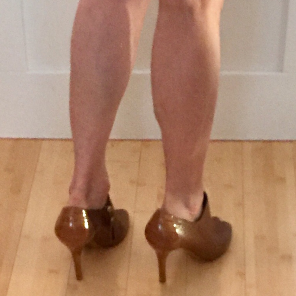 EUC LOUIS VUITTON CRIUSE RUNWAY BROWN FAUX CROC PEEP-TOE “CYPRESS” BOOTIE - Picture 7 of 12